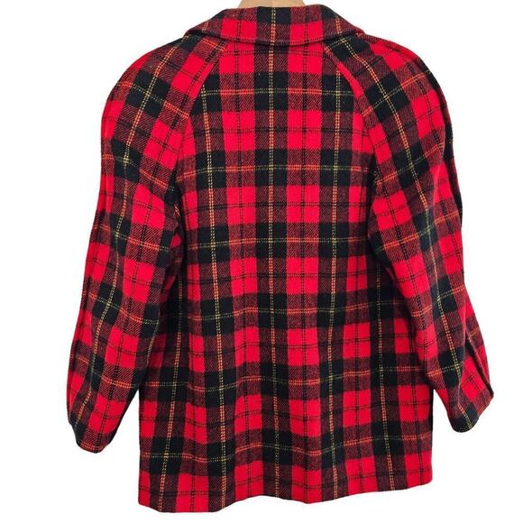 Vintage City Limits Jacket Womens Size XL Red Plaid Wool Preppy Clueless 90s - Picture 2 of 8